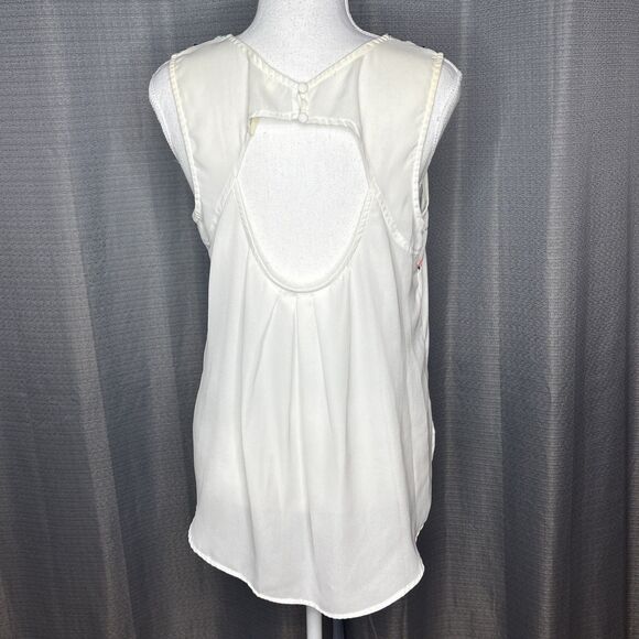 Miami Medium Sheer White And Peach Tank Top - Picture 6 of 7
